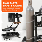 Welding Cart, 3-Tier Welder Cart Heavy Duty with 400 Lbs Weight Capacity, 360° Swivel Wheels, Tank Storage Safety Chains, Rolling MIG Welder Cart for
