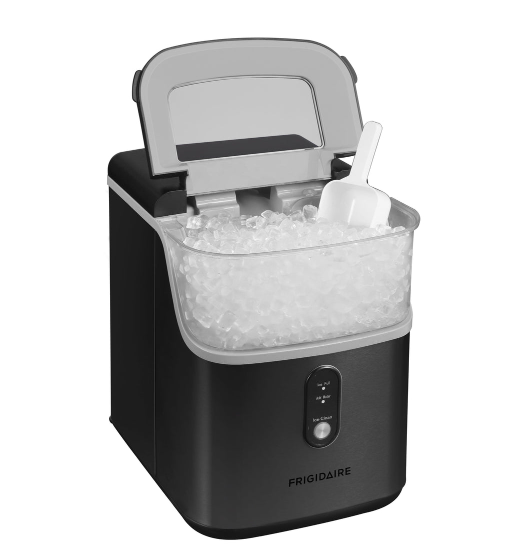 Frigidaire 33 lbs. Countertop Nugget Ice Maker, Self-Cleaning Ice Machine with Touch Controls, Black Stainless Steel