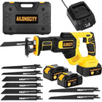 21V Brushless Reciprocating Saw,2×4.0Ah Battery Cordless Power Sawzaw 28mm 3500 SPM High-Performance Saws with 12 Saw Blades, Recíproca for Heavy