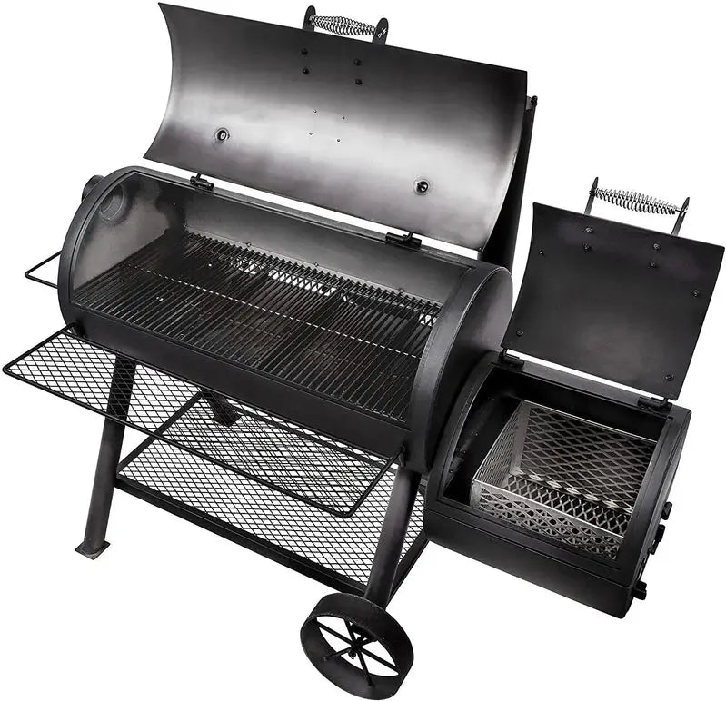Oklahoma Joe's Longhorn Reverse Flow Smoker - Offset Barrel Design, Heavy-Gauge Steel, Dual Chamber Smoking