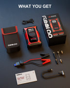 Gooloo Jump Starter with Air Compressor, 3000A Portable Car Battery Jump Starter (9.0L Gas/6.5L Diesel) with 150PSI Digital Tire Inflator, 12V Car