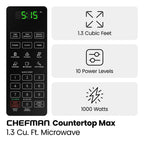 Chefman Countertop Microwave Oven, 0.9 Cu Ft, 900 Watts, Stainless Steel - CRJ55-SS-9