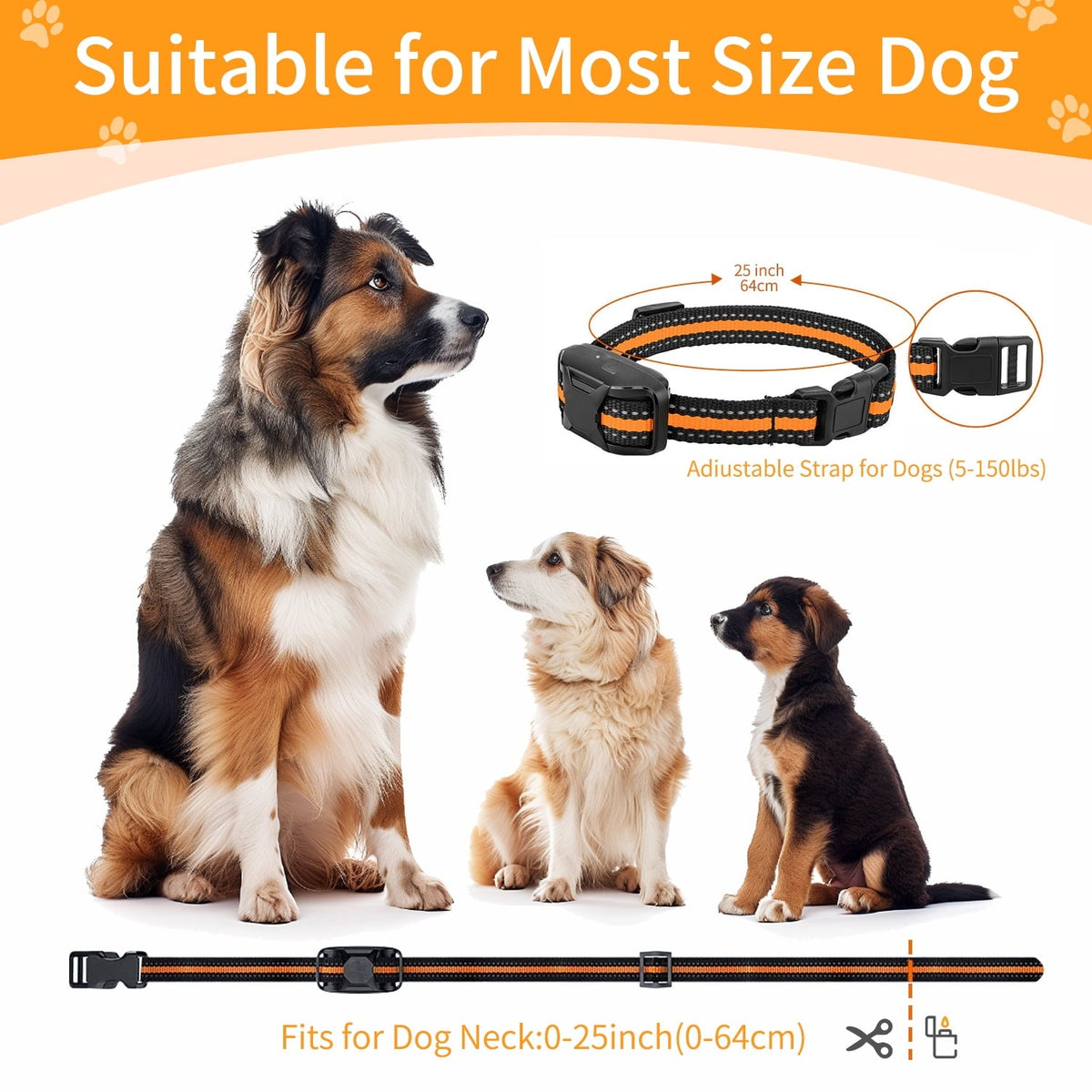 Dog Training Collars With Remote, 2 Collars, Electric Shock, Vibration & Sound Modes, Rechargeable, 3300ft Range, Waterproof, For Small To Large Dogs