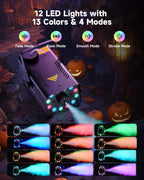 Donner Halloween Fog Machines 600W, 3000 CFM, 13 Colors, 12 RGB LED Lights, Smoke Machine for Party Wedding