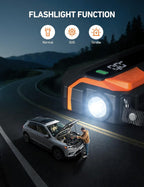 AstroAI M12 Portable Jump Starter with 150PSI Air Compressor, 6000A Car Battery Booster Pack (All Gas &10L Diesel) with Tire Inflator, LED Display
