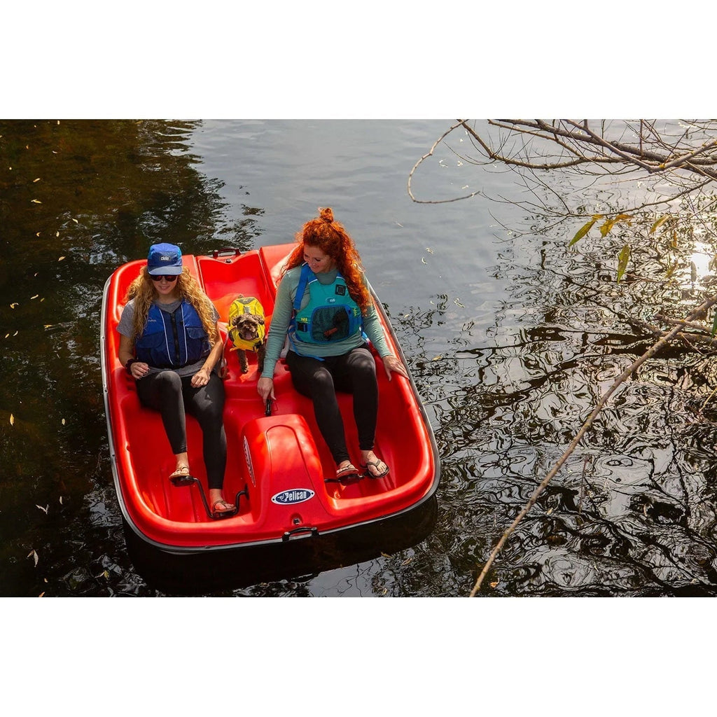 Pelican Sport Monaco Adjustable 5 Seat Pedal Boat, Red/White - MONACO