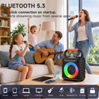 FanFun Karaoke Machine for Kids Adults , 40W Home Karaoke Speaker System with TV Connection, 6.5'' Bluetooth Speaker with 2 Mics, Dj Light, T17-T