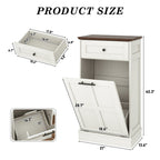 Blotout 13 Gallon Tilt Out Trash Cabinet, Hidden Wooden Trash Can with Drawer, Pet Proof Freestanding Kitchen Recycling Cabinet for Kitchen, Kitchen