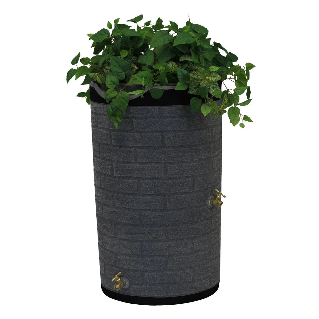 Good Ideas Impressions Downton Rain Saver Rain Barrel, 50 Gallon, Dark Granite - IMP-D50-DAR