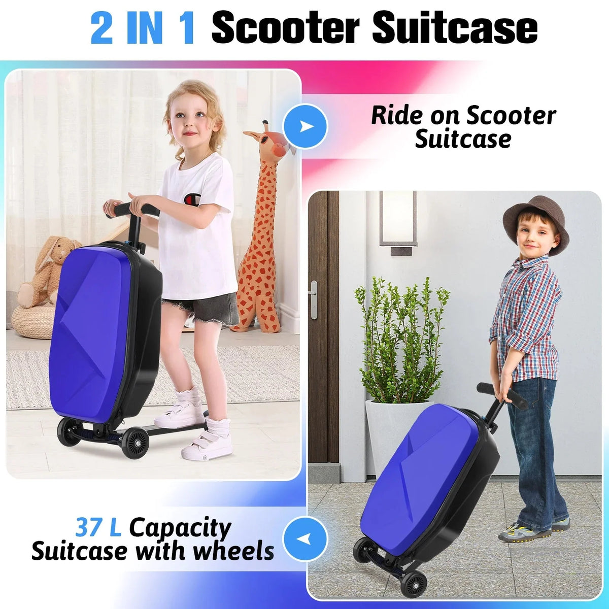 Advwin Scooter Luggage, 37 L, Pink