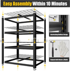 Heavy Duty Garage Shelving 2200 LBS 4 Tier Storage Shelves Adjustable Industrial Metal Wire Shelf Utility Rack,40" W X 20" D X 60" H
