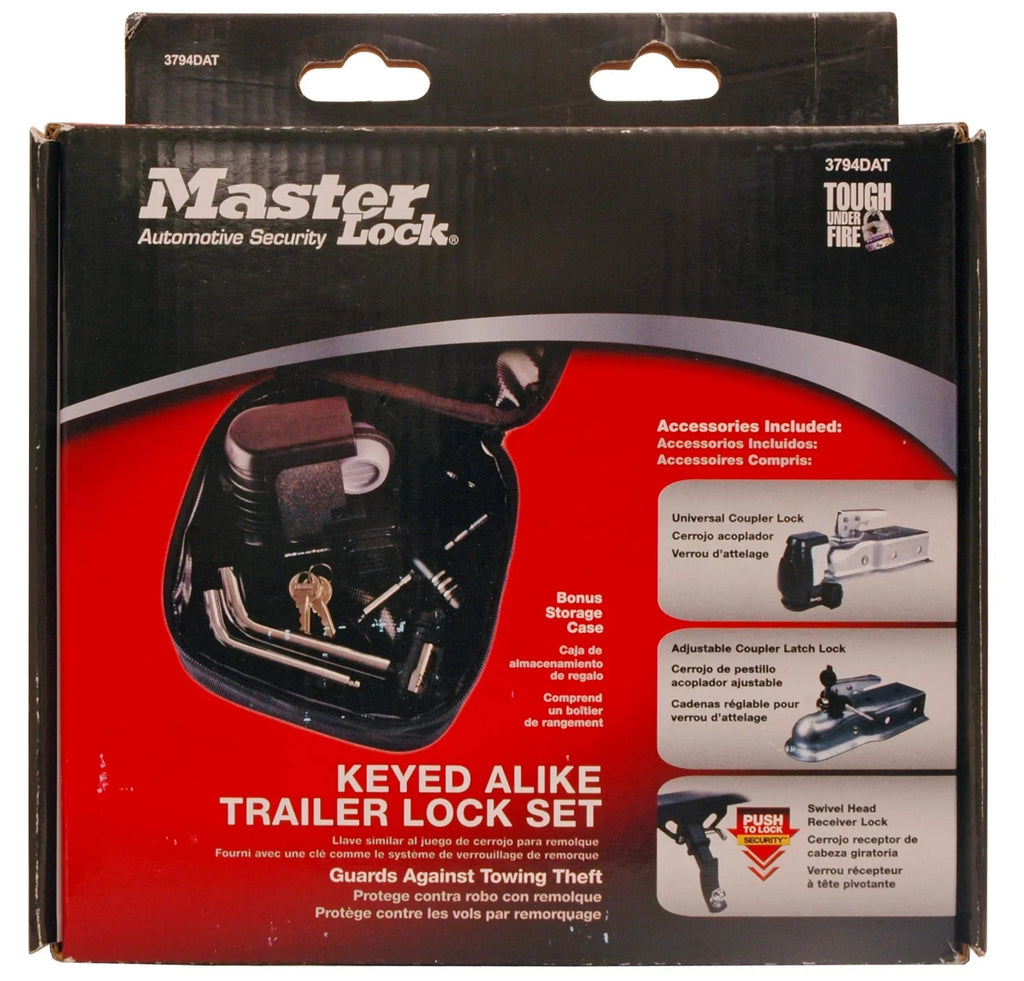 Master Lock Trailer Coupler And Receiver Lock Combo Pack - 3794DAT