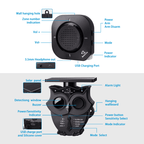 1/2 Mile Long Range Solar Wireless Driveway Alarm System IP65 Weatherproof Outdoor Motion Detectors&Sensor 120dB Siren Sound Light Security Alert