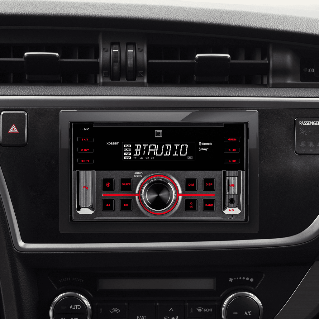 Dual Electronics XD28BT, Car Stereo Head Unit, Double DIN with Bluetooth, 7-Character LCD, New