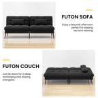 COMHOMA Cloud Comfort Convertible Futon Sofa Bed, Black