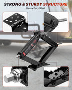 Kohree 24" 8000lbs RV Trailer Stabilizer Leveling Scissor Jacks with Crank Handle and Drill Bit,Set 2