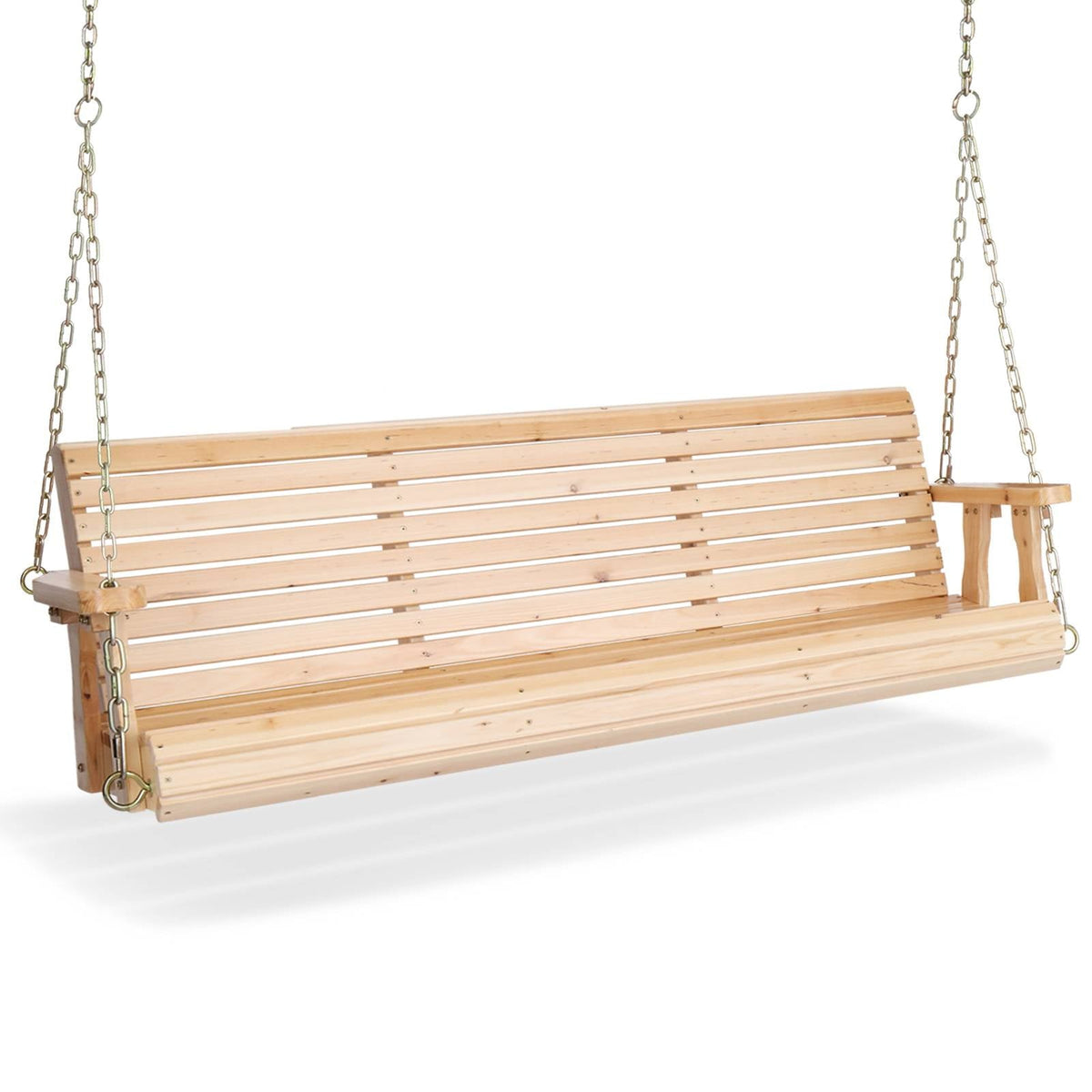 Ktaxon 5FT Patio Porch Swing, Heavy Duty 880lbs Capacity Wooden Bench with Hanging Chains