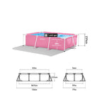 INTEX Rectangular Metal Frame Above Ground Swimming Pool, Pink, 7ft x 23in