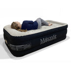 MaisonAir 20in Twin Airbed Premium Air Mattress with Coil Beam Support and Built in Pillow with Electric Air Pump