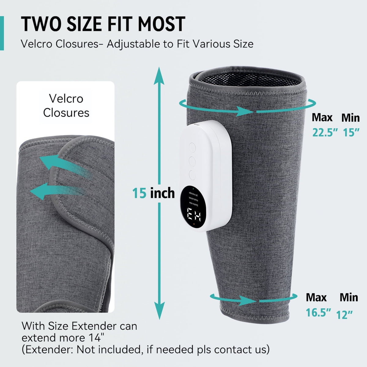 Leg Massager for Circulation, Air Compression Massager for Calf Foot Legs Muscle, 3 Modes 3 Intensities Leg Massager and Heat Calf Wraps Massager for