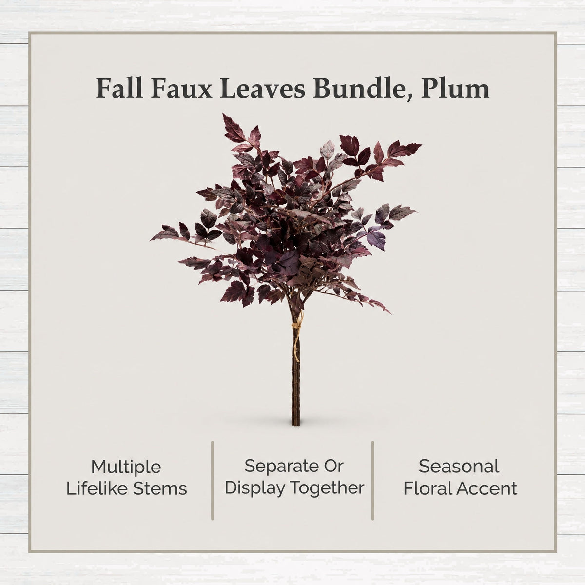 My Texas House Fall Faux Leaves Bundle, Plum, 30"