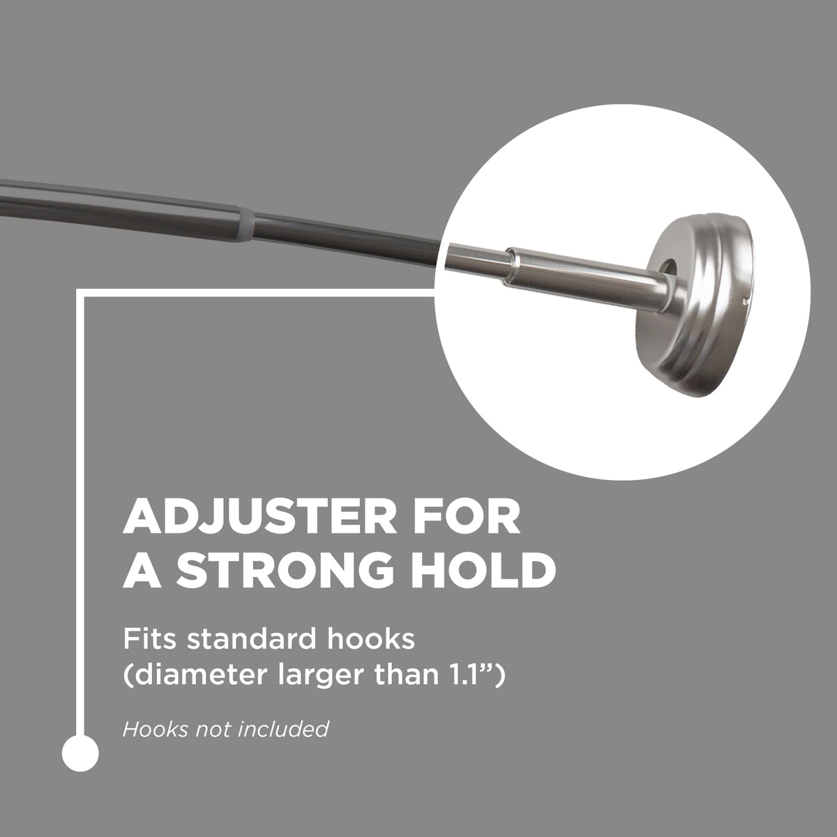 Better Homes & Gardens Dual Mount No Rust 50” to 72” Adjustable Curved Shower Curtain Rod, Nickel