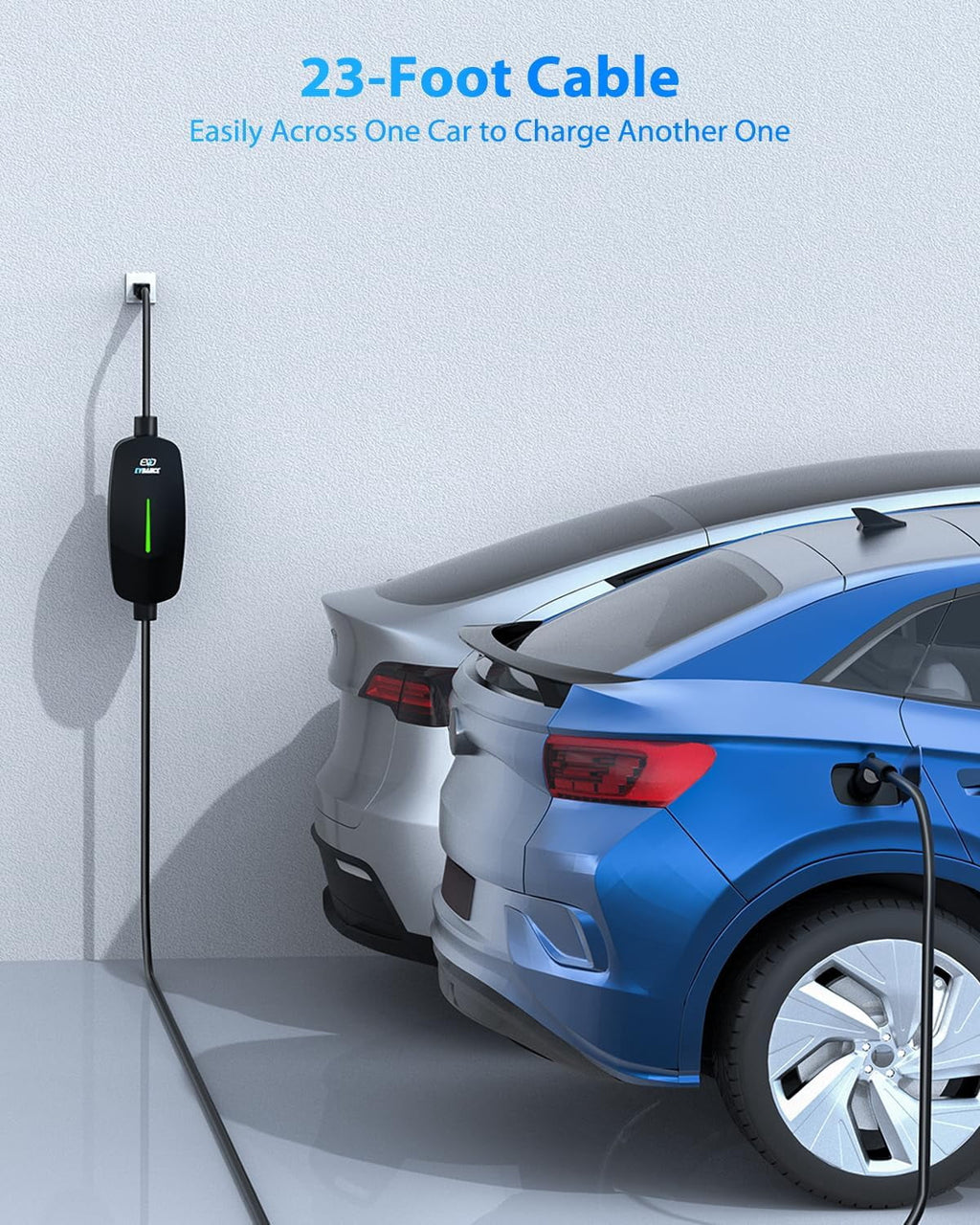 EVDANCE Level 1&2 EV Charger, Electric Vehicle Portable Charger with 25FT Cable, Home EV Charging Station for J1772 Electric Cars, 16Amp 110V-240V