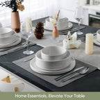 Vesteel 16 Pieces Dinnerware Sets, Premium Stoneware Dishes Set for 4, Speckled Plates and Bowls Set for Home Restaurant, Microwave and Dishwasher