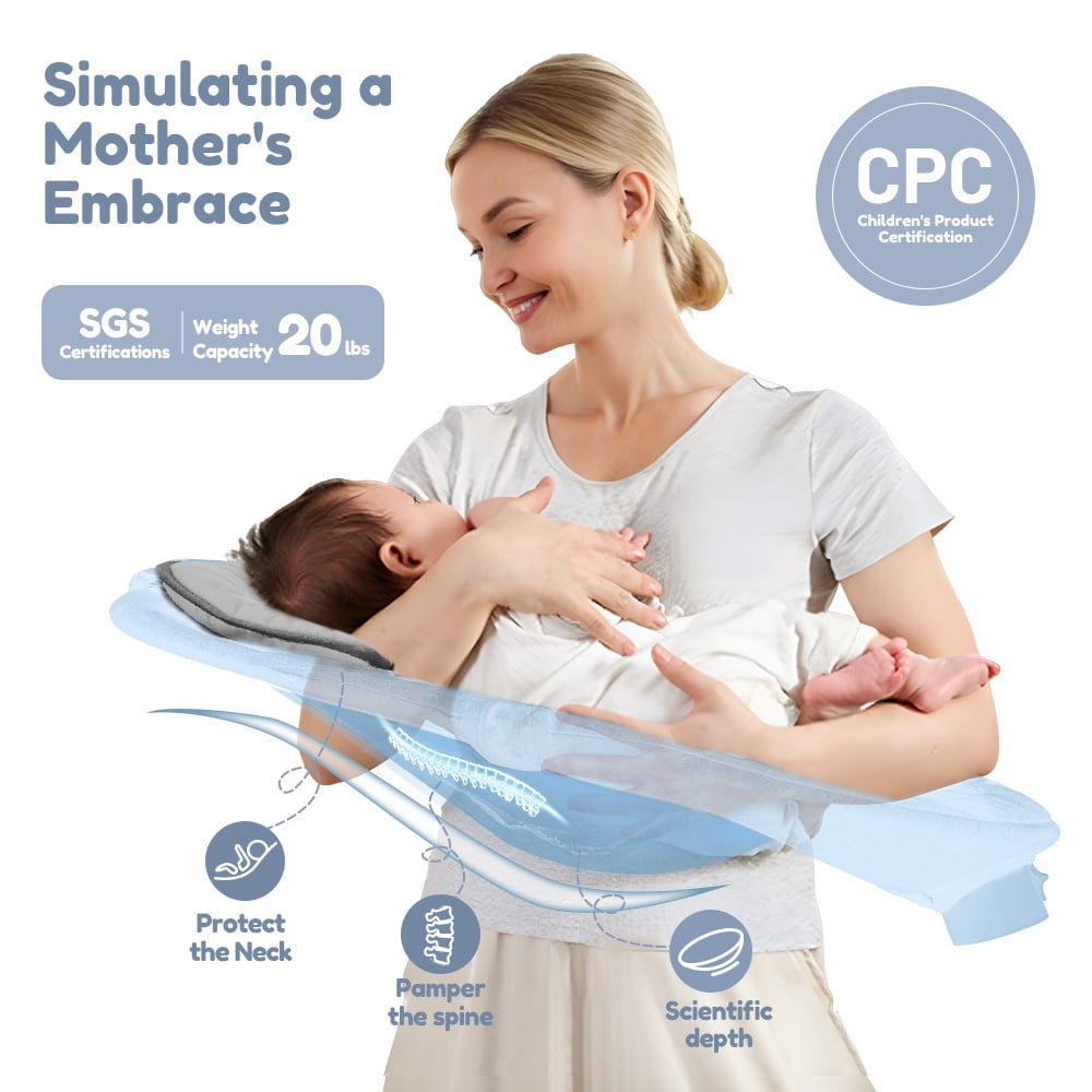 Electric Baby Swing, Caveen Infant Swing Rocker with Remote Control, 5 Sway Speeds, Bluetooth Music, Grey