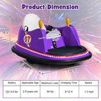 12V Toddler Battery Powered Bumper Car With Dual Joysticks And 360 Degree Spin