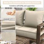 Kimunuk Outdoor Deep Seat Cushion Set for Patio Furniture, Splash-Proof & Fade Resistant, 24" L X 24" W X 5" H, Cream