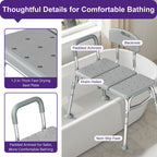 Kekoy Tub Transfer Bench for Bathtub and Showers, Adjustable Shower Bench, Bath Shower Chair Seat 400LBs for Elderly, Adults and Disabled