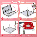 Costway Folding Mahjong Table With Cup Holders, Felt Mat And Carrying Handle - 35in x 35in x 29in