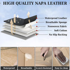Coverado Beige Front Car Seat Covers, Stylish Waterproof Premium Leather Automotive Seat Protectors, Airbag Compatible Auto Interior Accessories