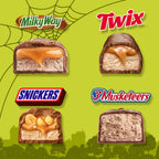 Snickers, Twix, Milky Way & 3 Musketeers Minis Halloween Candy Assortment - 150 Ct Bulk Bag
