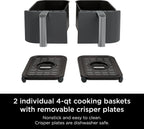 Ninja Foodi 10 QT 6-in-1 DualZone Smart XL Air Fryer, 2 Independent 5 QT Baskets, Grey - DZ550