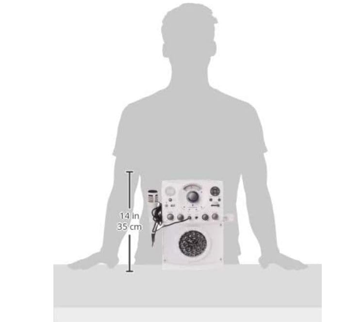 Singing Machine Portable Karaoke Machine for Adults & Kids with Wired Microphone, White - Built-In Speaker, Bluetooth with LED Disco Lights - Karaoke