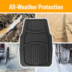 Armor All All-Season Full Coverage Floor Mats for Cars, Trucks, and SUVs, Black, 3-Piece