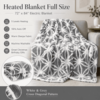 SUNNY HEAT Electric Heated Blanket 5 Heating Levels & 10 H Auto Shut Off, Warm Sherpa & Breathable, 72x84 Inch, Gray