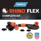 Camco RhinoFLEX 20ft RV Sewer Hose Kit - 23 Mils of Polyolefin, Black (39744)
