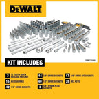 DEWALT Mechanics Tool Set, SAE And Metric, 192-Piece, 1/4, 3/8 And 1/2 in Drive - DWMT75049