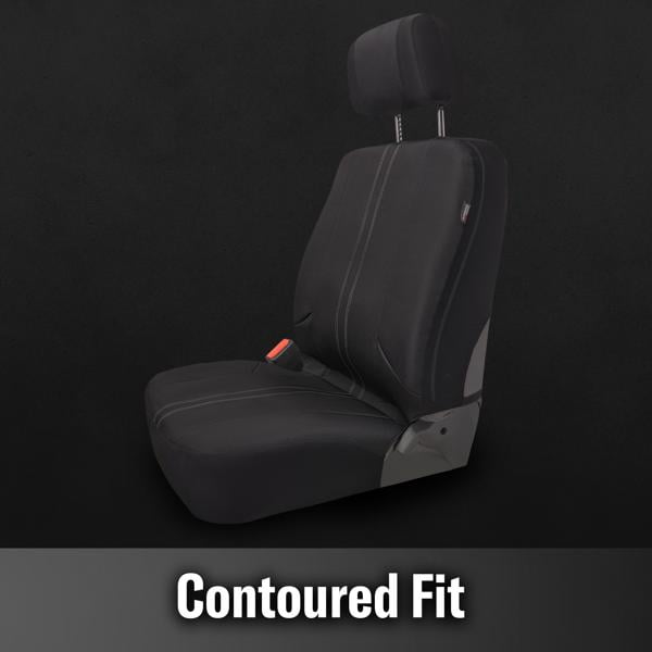 Genuine Dickies 2-Piece Quincy Pro-Grade Seat Covers for Cars, Trucks, and SUVs, Black