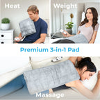 Pure Enrichment 3-in-1 Heating Pad, 12 in x 24 in, Steel Gray - WeightedWarmth