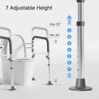 Loyoda Toilet Safety Rail, Adjustable Foldable Toilet Frame with Handles for Seniors 350 lb Weight Cap