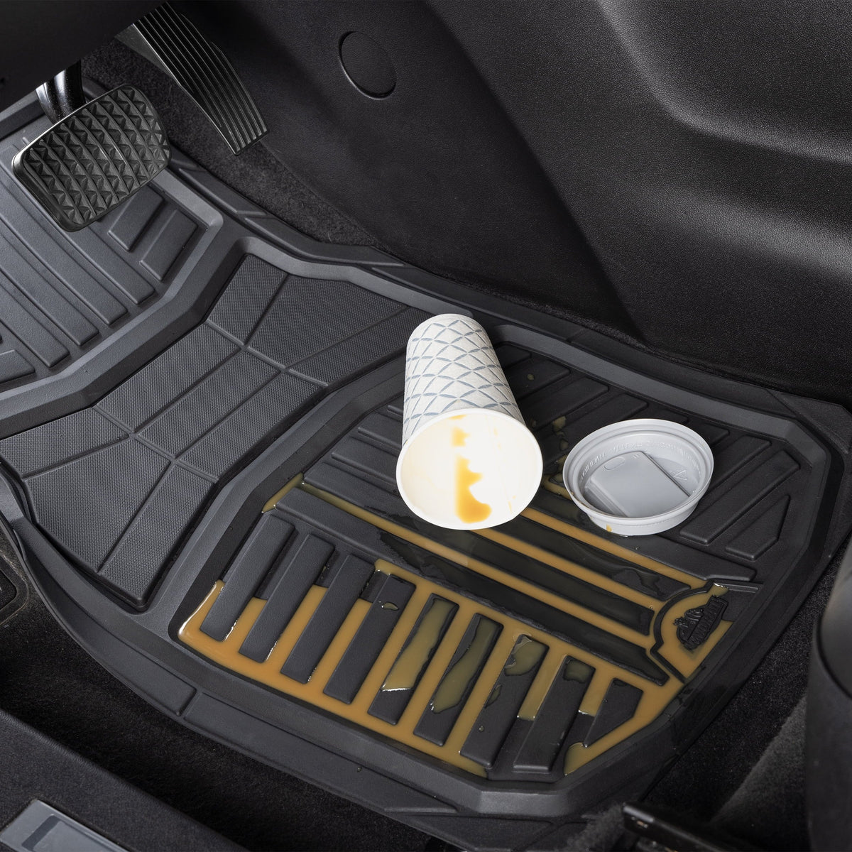 Armor All All-Season Full Coverage Floor Mats for Cars, Trucks, and SUVs, Black, 3-Piece