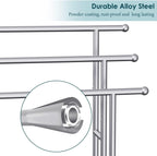 Kayfia 40" Tall Freestanding Towel Racks for Bathroom, 3 Tier Floor Towel Rack with Storage Basket Silver