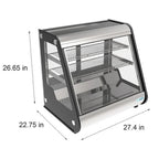 KoolMore 35 inch NSF Commercial Countertop Refrigerator Display Case, 5.6 Cu. Ft., Black And Stainless Steel - CDC-5C-BK
