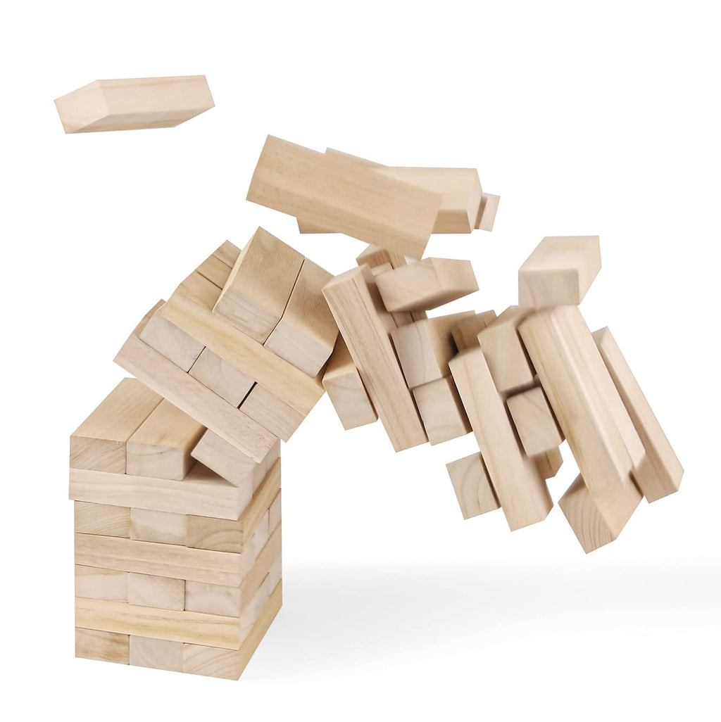 Fugocen Giant Tumble Tower Game for Kids Adults Family Large Tumbling Tower 54pcs
