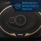 Jensen 6"x9" 3-Way Aramid Fiber Coaxial Car Speakers (Pair), 1200W Peak Power, 200W RMS - WJS69R