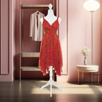 FDW Adjustable Female Dress Form Sewing Mannequin, 50-63" Waist, White, Wooden Tripod Stand
